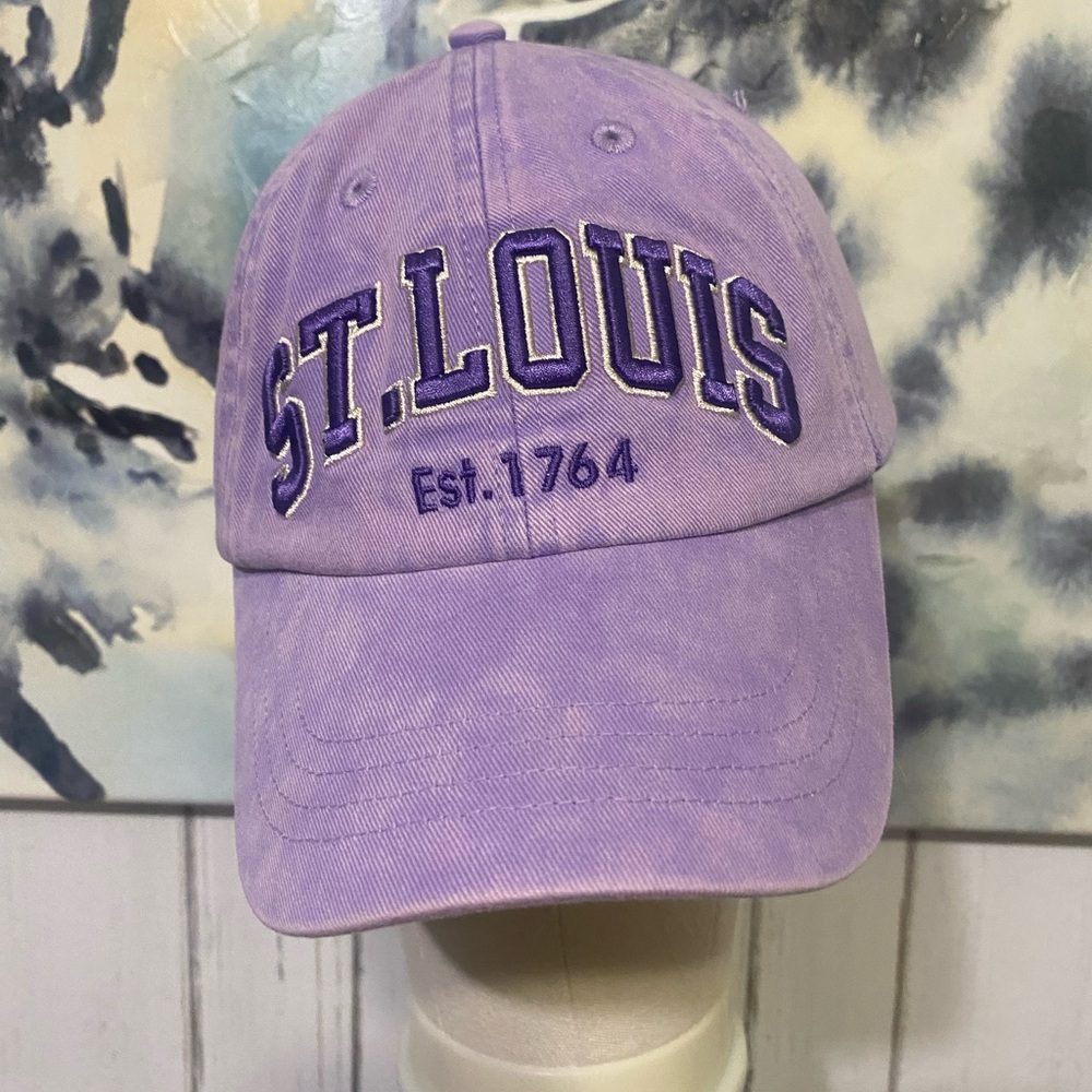 Lavender St. Louis Baseball cap with Velcro tab adjustment.
